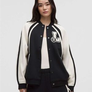 lululemon athletica Black and Cream Varsity Jacket